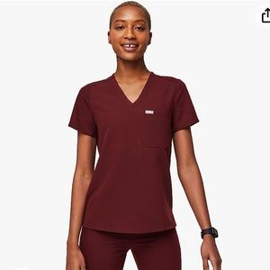 Figs Catarina Burgundy Scrub Top